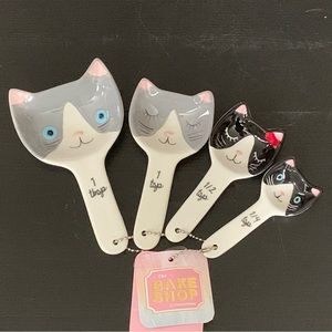 Bake Shop Cat Faces Ceramic Measuring Spoons Set